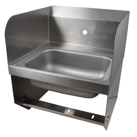 Bk Resources Hand Sink With Side Splash & Knee Valve Brackets, 1 Hole 14 in x10 in x5 in BKHS-W-1410-1-SS-BKK